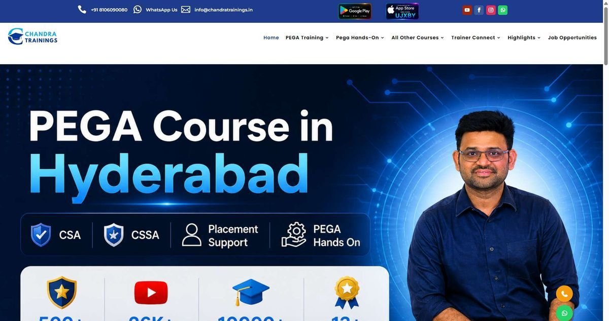 Chandra Trainings website built by Growtactics