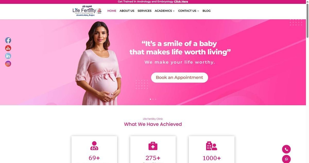 Life Fertility website built by Growtactics