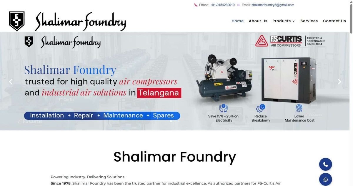 Shalimar Foundry website built by Growtactics